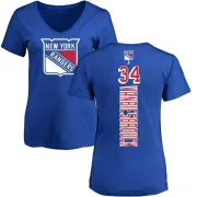 John Vanbiesbrouck Women's New York Rangers Backer T-Shirt - Blue