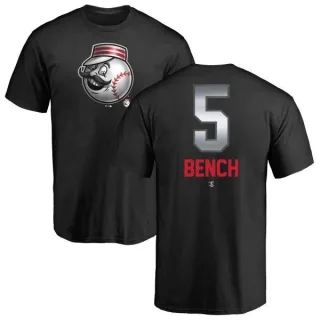 Johnny Bench Cincinnati Reds Midnight Mascot T-Shirt - Black