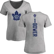 Johnny Bower Women's Toronto Maple Leafs Backer T-Shirt - Ash