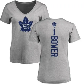 Johnny Bower Women's Toronto Maple Leafs Backer T-Shirt - Ash