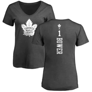 Johnny Bower Women's Toronto Maple Leafs One Color Backer T-Shirt - Charcoal