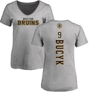 Johnny Bucyk Women's Boston Bruins Backer T-Shirt - Ash