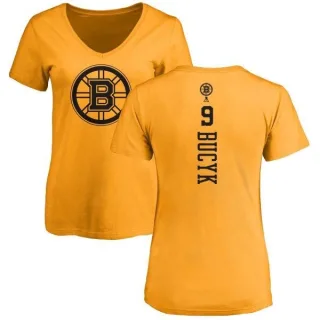 Johnny Bucyk Women's Boston Bruins One Color Backer T-Shirt - Gold