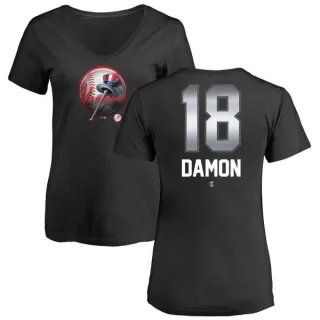 Johnny Damon Women's New York Yankees Midnight Mascot V-Neck T-Shirt - Black