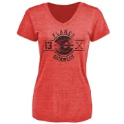 Johnny Gaudreau Women's Calgary Flames Insignia Tri-Blend T-Shirt - Red