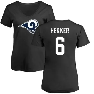 Johnny Hekker Women's Los Angeles Rams Name & Number Logo Slim Fit T-Shirt - Black