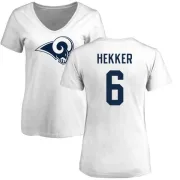 Johnny Hekker Women's Los Angeles Rams Name & Number Logo Slim Fit T-Shirt - White