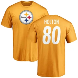 Johnny Holton Pittsburgh Steelers Name & Number Logo T-Shirt - Gold