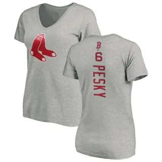 Johnny Pesky Women's Boston Red Sox Backer Slim Fit T-Shirt - Ash