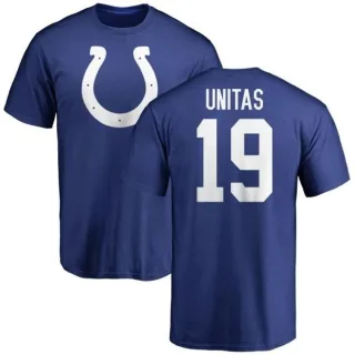 Johnny Unitas Indianapolis Colts Name & Number Logo T-Shirt - Royal