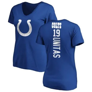 Johnny Unitas Women's Indianapolis Colts Backer Slim Fit T-Shirt - Royal