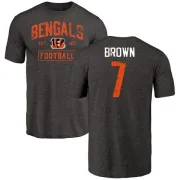 Jon Brown Cincinnati Bengals Black Distressed Name & Number Tri-Blend T-Shirt