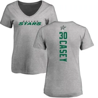 Jon Casey Women's Dallas Stars Backer T-Shirt - Ash