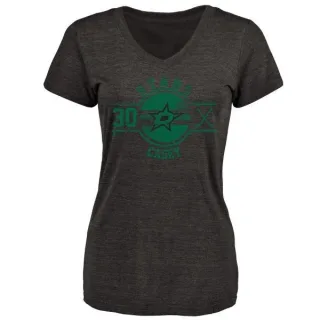 Jon Casey Women's Dallas Stars Insignia Tri-Blend T-Shirt - Black