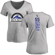 Jon Gray Women's Colorado Rockies Backer Slim Fit T-Shirt - Ash