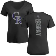 Jon Gray Women's Colorado Rockies Backer Slim Fit T-Shirt - Black