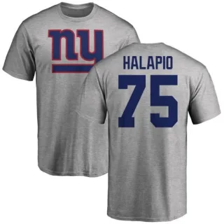 Jon Halapio New York Giants Name & Number Logo T-Shirt - Ash