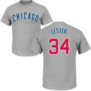 Jon Lester Chicago Cubs Name & Number T-Shirt - Gray