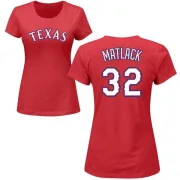 Jon Matlack Women's Texas Rangers Name & Number T-Shirt - Red