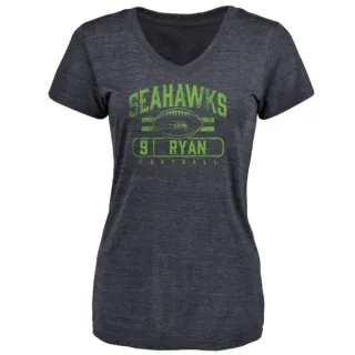 Jon Ryan Women's Seattle Seahawks Flanker Tri-Blend T-Shirt - Navy