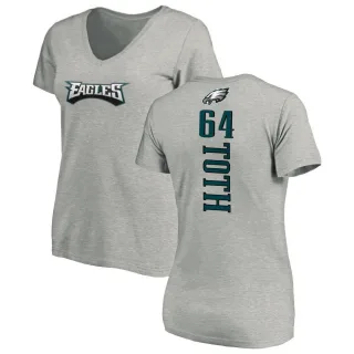 Jon Toth Women's Philadelphia Eagles Backer V-Neck T-Shirt - Ash