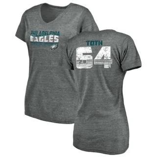 Jon Toth Women's Philadelphia Eagles Retro Tri-Blend V-Neck T-Shirt - Heathered Gray