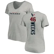 Jon Weeks Women's Houston Texans Backer V-Neck T-Shirt - Ash