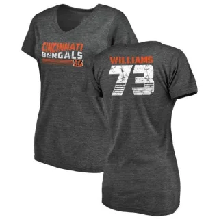 Jonah Williams Women's Cincinnati Bengals Retro Tri-Blend V-Neck T-Shirt - Black