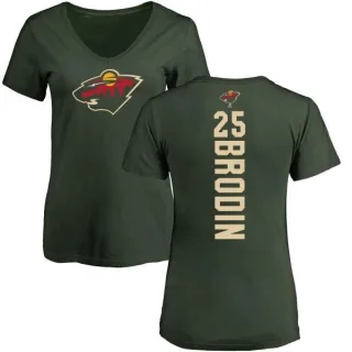 Jonas Brodin Women's Minnesota Wild Backer T-Shirt - Green