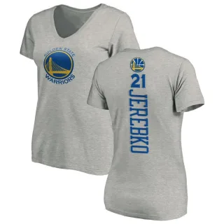 Jonas Jerebko Women's Golden State Warriors Ash Backer T-Shirt