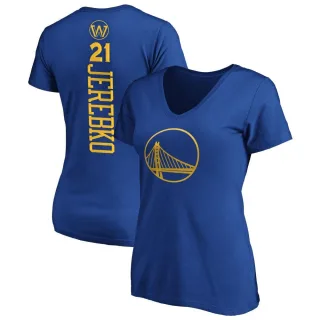 Jonas Jerebko Women's Golden State Warriors Royal Backer T-Shirt