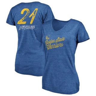 Jonas Jerebko Women's Golden State Warriors Royal Sideline Tri-Blend V-Neck T-Shirt