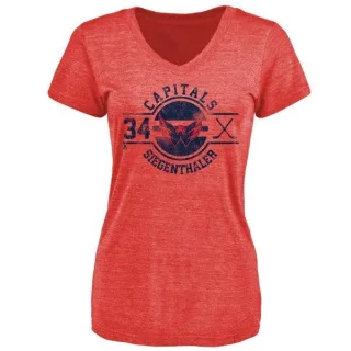 Jonas Siegenthaler Women's Washington Capitals Insignia Tri-Blend T-Shirt - Red