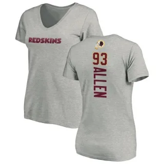 Jonathan Allen Women's Washington Redskins Backer V-Neck T-Shirt - Ash