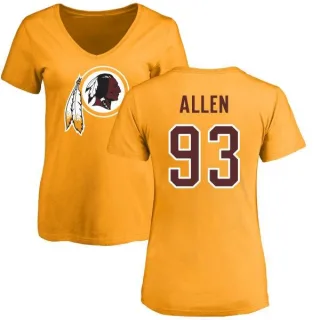 Jonathan Allen Women's Washington Redskins Name & Number Logo Slim Fit T-Shirt - Gold