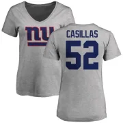 Jonathan Casillas Women's New York Giants Name & Number Logo Slim Fit T-Shirt - Ash