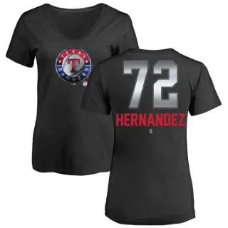 Jonathan Hernandez Women's Texas Rangers Midnight Mascot V-Neck T-Shirt - Black