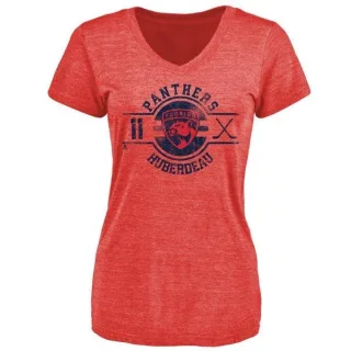 Jonathan Huberdeau Women's Florida Panthers Insignia Tri-Blend T-Shirt - Red