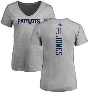 Jonathan Jones Women's New England Patriots Backer V-Neck T-Shirt - Ash