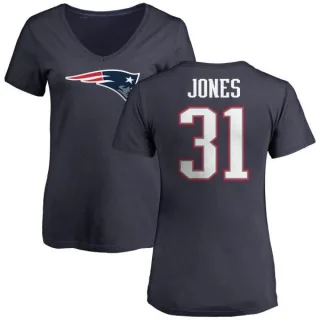 Jonathan Jones Women's New England Patriots Name & Number Logo T-Shirt - Navy