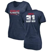 Jonathan Jones Women's New England Patriots Retro Tri-Blend V-Neck T-Shirt - Navy