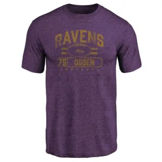 Jonathan Ogden Baltimore Ravens Flanker Tri-Blend T-Shirt - Purple