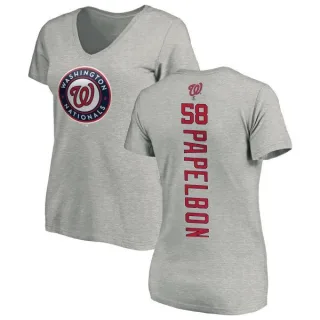 Jonathan Papelbon Women's Washington Nationals Backer Slim Fit T-Shirt - Ash