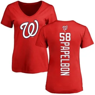 Jonathan Papelbon Women's Washington Nationals Backer Slim Fit T-Shirt - Red