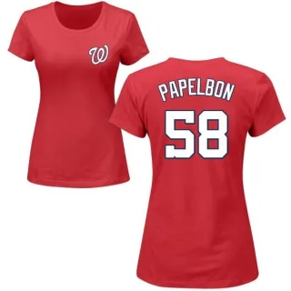 Jonathan Papelbon Women's Washington Nationals Name & Number T-Shirt - Red