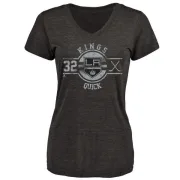 Jonathan Quick Women's Los Angeles Kings Insignia Tri-Blend T-Shirt - Black