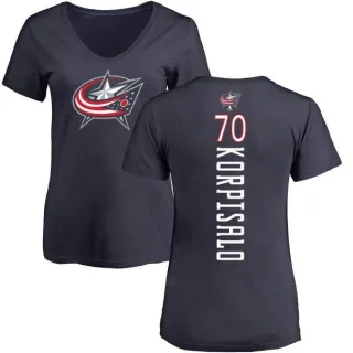 Joonas Korpisalo Women's Columbus Blue Jackets Backer T-Shirt - Navy