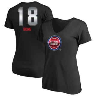 Jordan Bone Women's Detroit Pistons Black Midnight Mascot T-Shirt