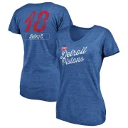 Jordan Bone Women's Detroit Pistons Royal Sideline Tri-Blend V-Neck T-Shirt