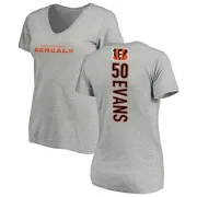 Jordan Evans Women's Cincinnati Bengals Backer V-Neck T-Shirt - Ash